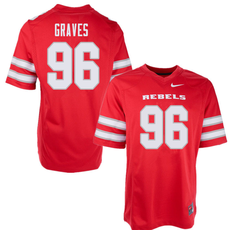 Men's UNLV Rebels #96 Jalen Graves College Football Jerseys Sale-Red